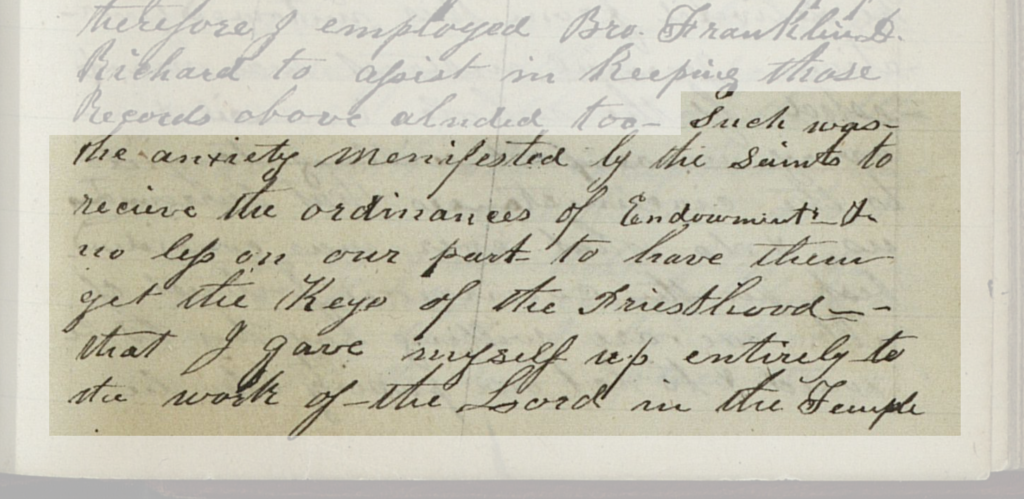 Brigham Young's Diary entry January 12, 1846